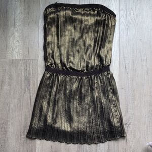 BCBGMaxAzria Brown and Gold Dress